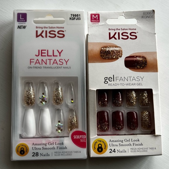 Kiss Jelly Fantasy Sculpted Glue On Gel Nails Set of 2 - Picture 1 of 5